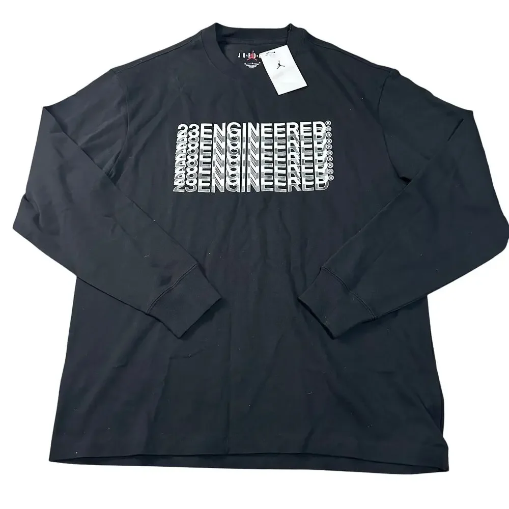 AIR JORDAN Men's 23 Engineered Long-Sleeve Tee Size M in Black